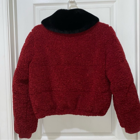 Type Alpha Teddy Jacket Cropped Red Coat Ladies Small Medium - see measurements - Picture 5 of 11